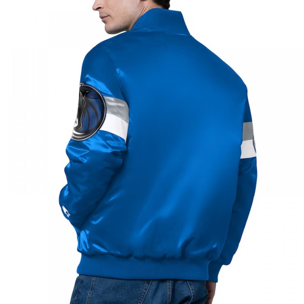 Dallas Mavericks Triple Option Varsity Satin Jacket