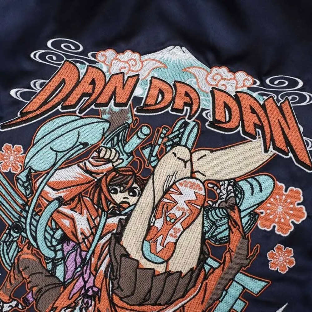 Dandadan Souvenir Navy and Silver Bomber Jacket