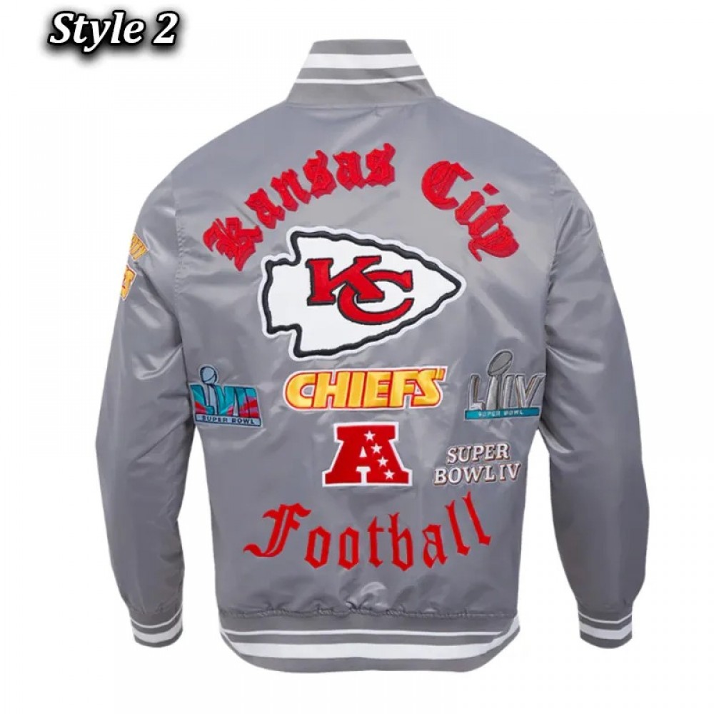Kansas City Chiefs Old English Classic Rib Satin Jacket