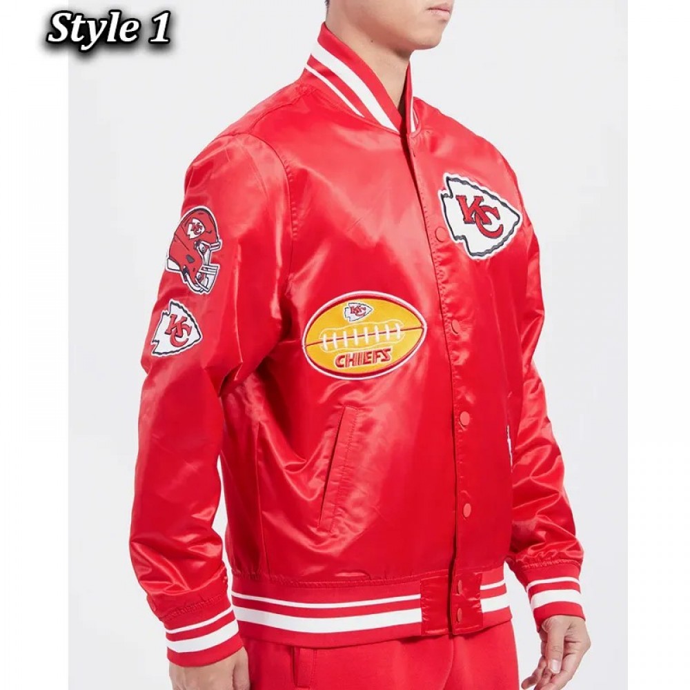 Kansas City Chiefs Old English Classic Rib Satin Jacket