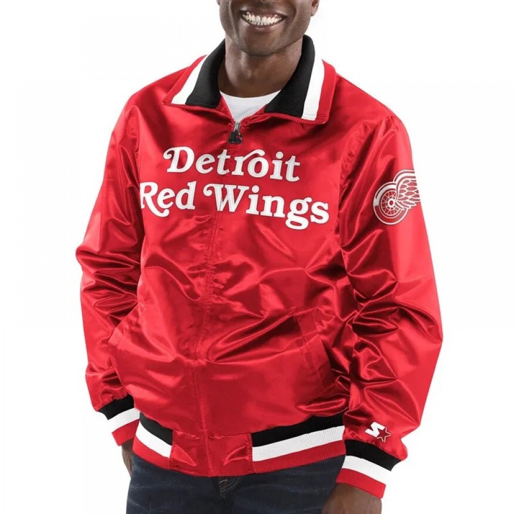 Captain II Detroit Red Wings Red Satin Jacket