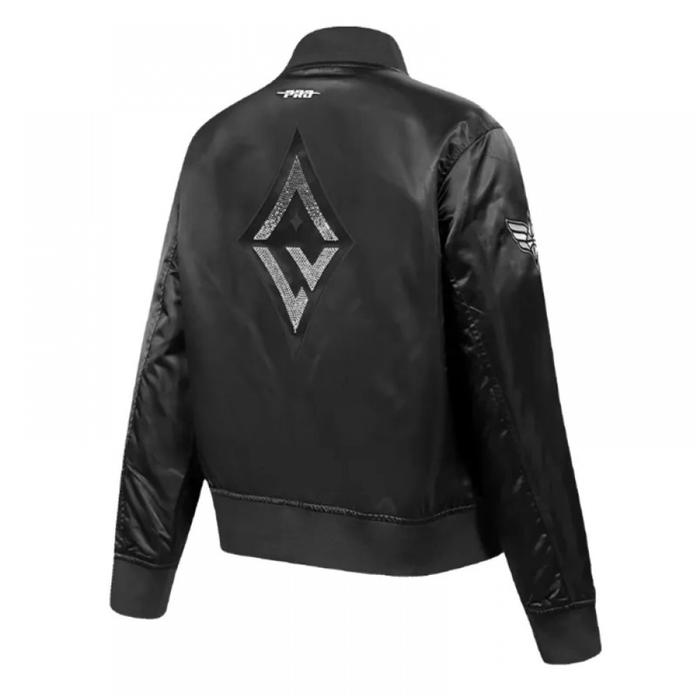 Las Vegas Aces Jewels Black Satin Jacket