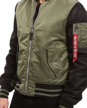Men's Varsity Flight MA‐1 Green and Black Jacket