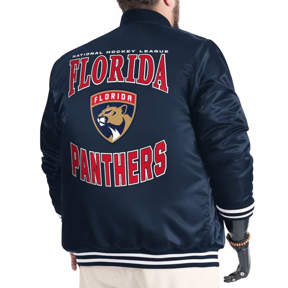 Florida Panthers Adaptive Bold Logo Varsity Satin Jacket