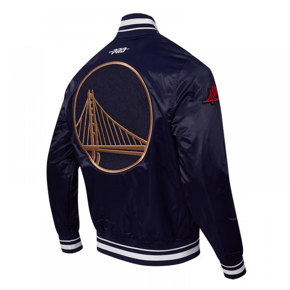 Golden State Warriors 2024/25 City Edition Chenille Navy Satin Jacket