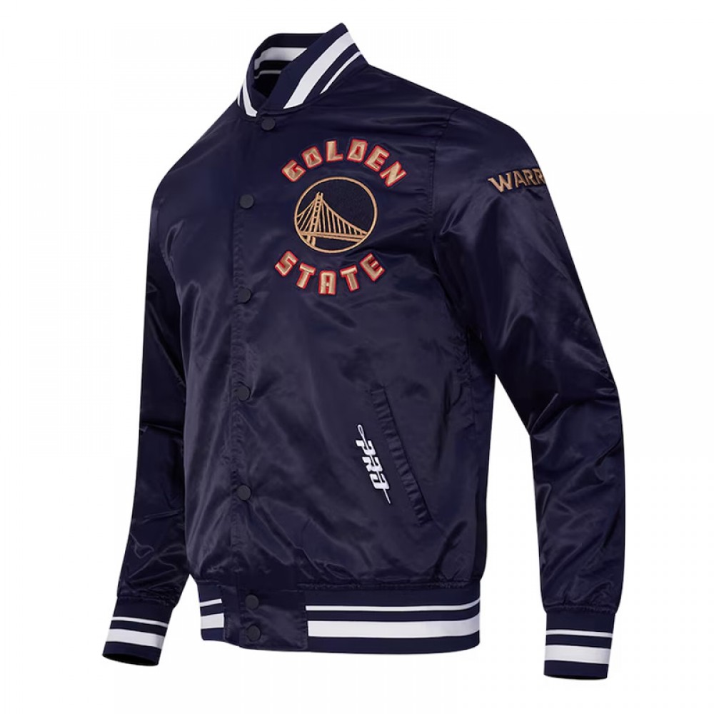 Golden State Warriors 2024/25 City Edition Chenille Navy Satin Jacket