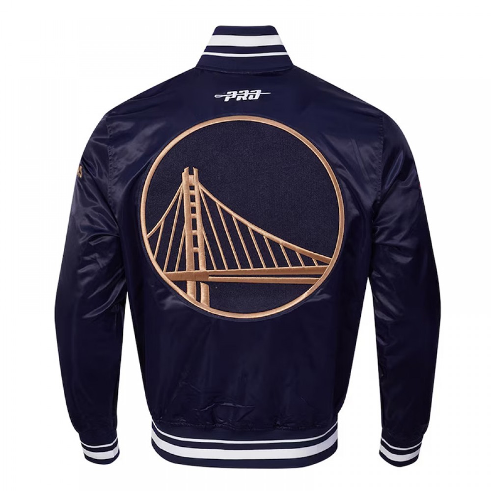 Golden State Warriors 2024/25 City Edition Chenille Navy Satin Jacket
