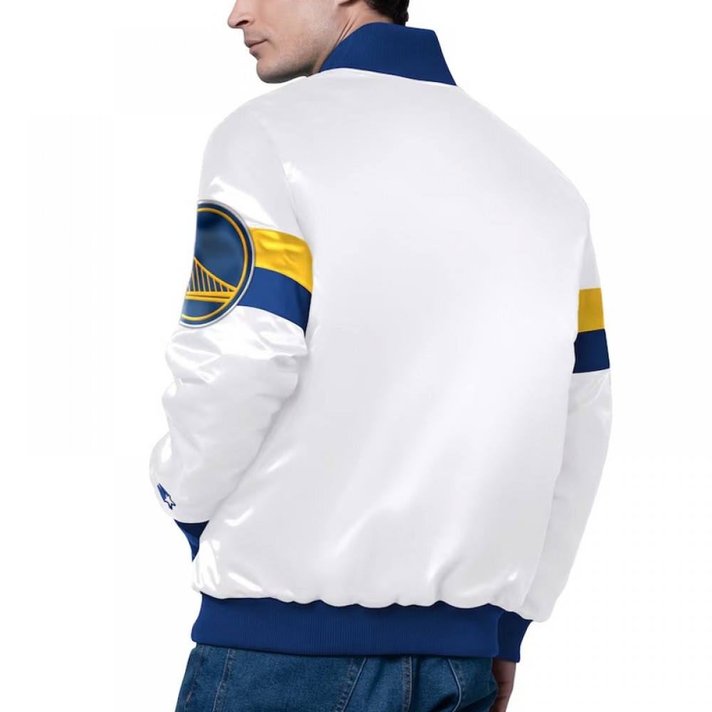 Golden State Warriors Triple Option Varsity Satin Jacket