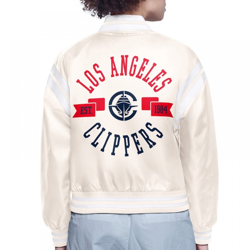 LA Clippers Printed Logo Varsity Satin Jacket