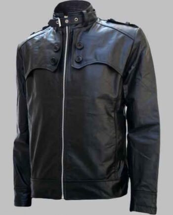 New Men's Soft Biker Black Crop Leather Jacket