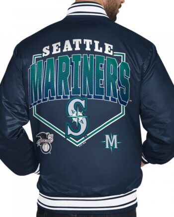 Seattle Mariners Home Plate Printed Graphic Navy Jacket