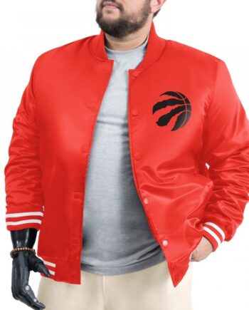 Toronto Raptors Adaptive Bold Logo Varsity Satin Jacket