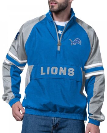 Detroit Lions Prospect Blue Half-Zip Pullover Jacket