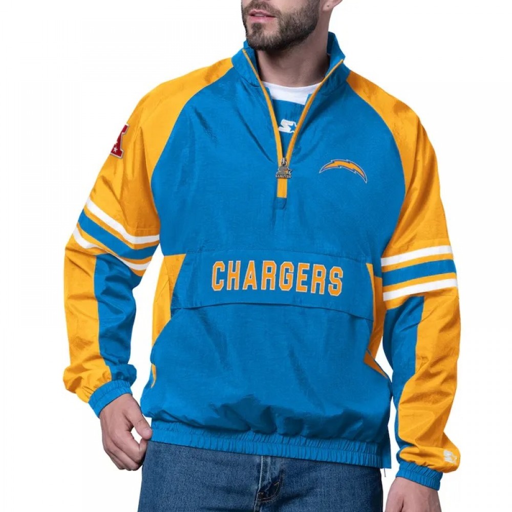 LA Chargers Prospect Powder Blue Half-Zip Pullover Jacket