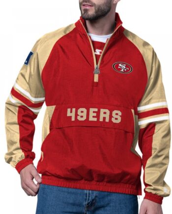 San Francisco 49ers Prospect Scarlet Half-Zip Pullover Jacket