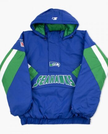 Seattle Seahawks Heritage Half-Zip Royal Pullover Jacket