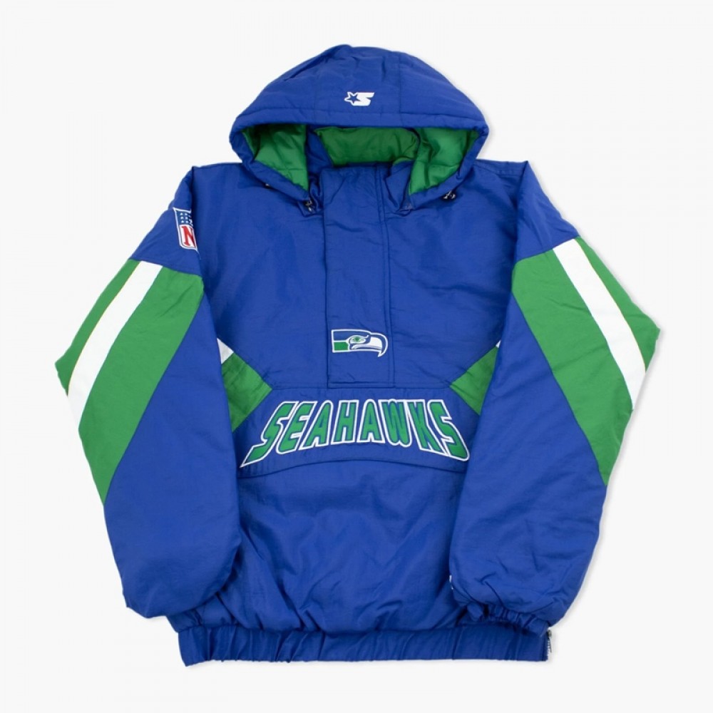 Seattle Seahawks Heritage Half-Zip Royal Pullover Jacket