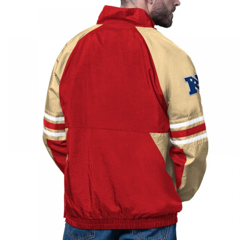 San Francisco 49ers Prospect Scarlet Half-Zip Pullover Jacket